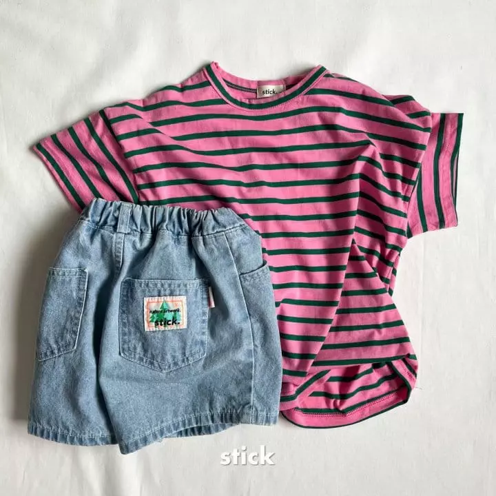 Stick - Korean Children Fashion - #childrensboutique - Box Stripes Tee with Mom - 9
