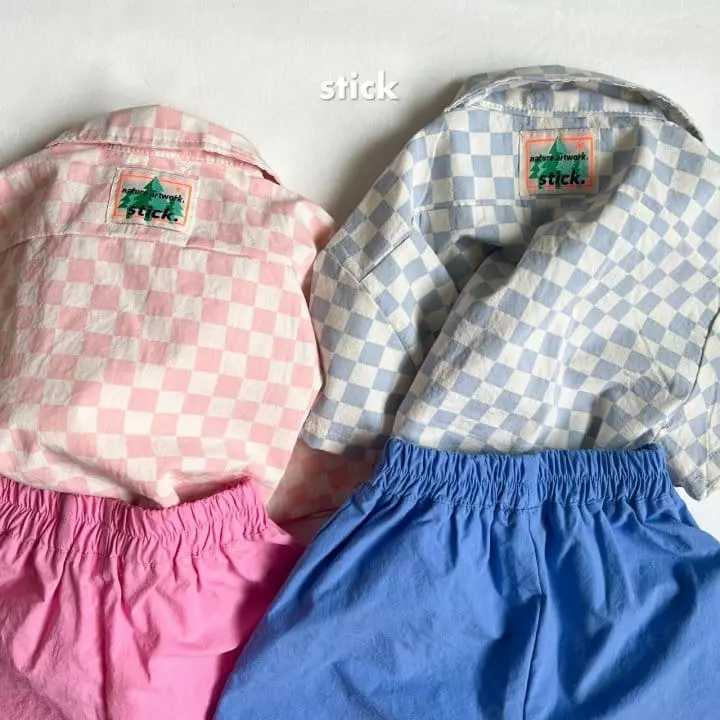 Stick - Korean Children Fashion - #kidsshorts - Dugi Short Sleeves Shirt - 11
