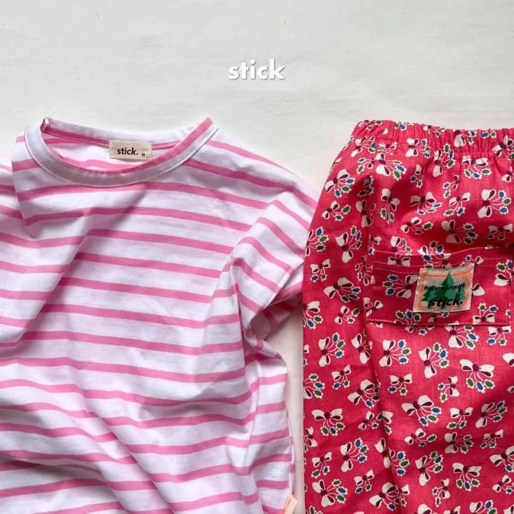 Stick - Korean Children Fashion - #littlefashionista - Box Stripes Tee with Mom