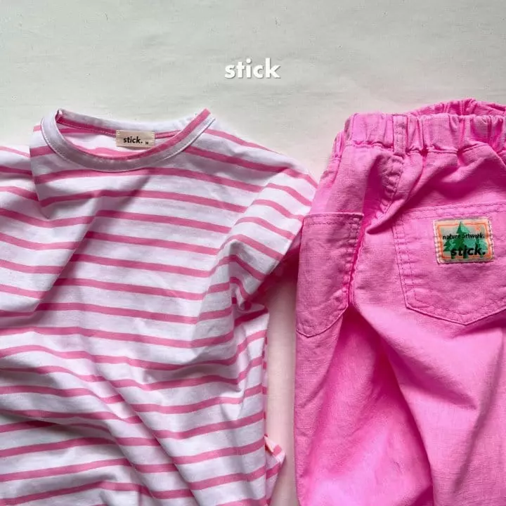 Stick - Korean Children Fashion - #minifashionista - Box Stripes Tee with Mom - 3