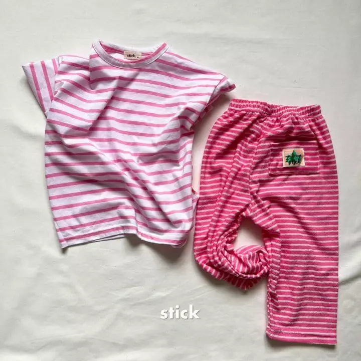 Stick - Korean Children Fashion - #minifashionista - Box Stripes Tee with Mom - 4