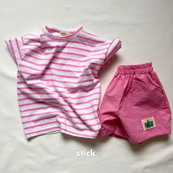Stick - Korean Children Fashion - #todddlerfashion - Box Stripes Tee with Mom - 5