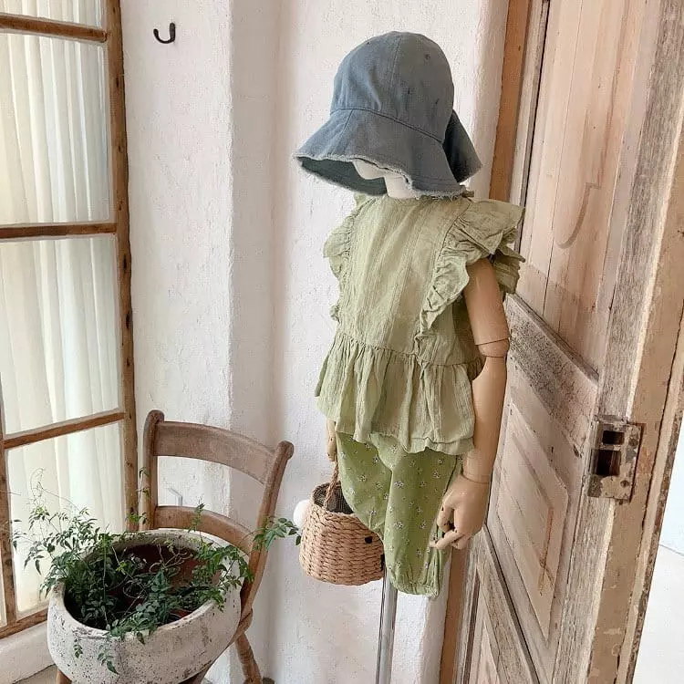 Studio M - Korean Children Fashion - #discoveringself - Lime Frill Blouse - 6