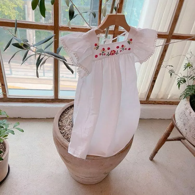 Studio M - Korean Children Fashion - #kidsshorts - Elisha Embroidery One-piece - 6