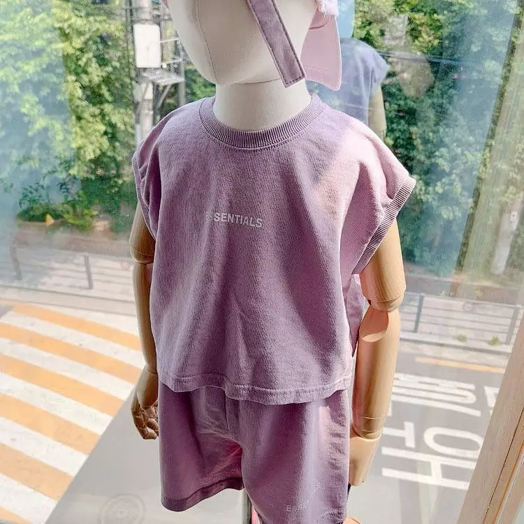 Studio M - Korean Children Fashion - #littlefashionista - Essentail Terry Top Bottom Set - 2