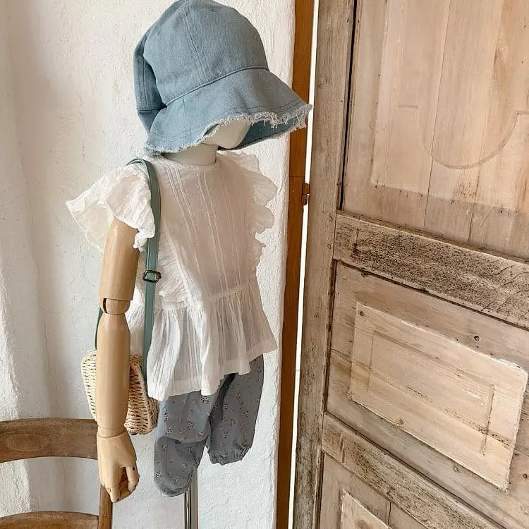 Studio M - Korean Children Fashion - #littlefashionista - Lime Frill Blouse - 12