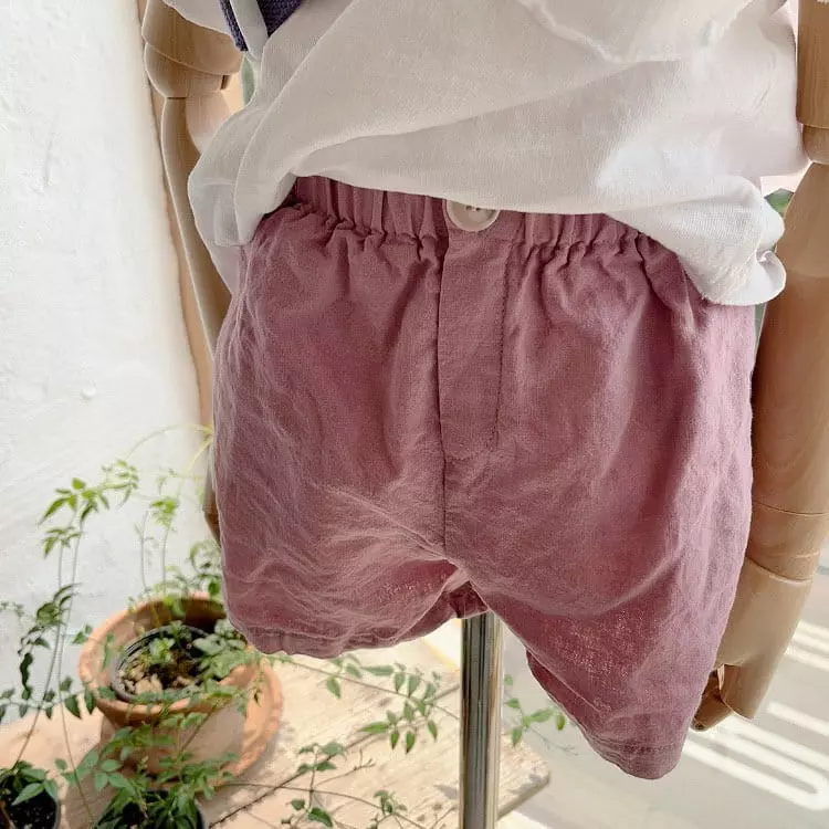 Studio M - Korean Children Fashion - #minifashionista - M Linen Shorts - 3