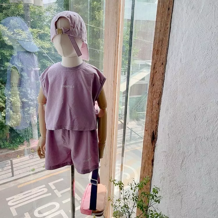 Studio M - Korean Children Fashion - #prettylittlegirls - Essentail Terry Top Bottom Set - 5