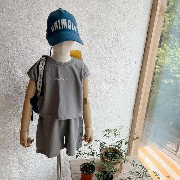 Studio M - Korean Children Fashion - #stylishchildhood - Essentail Terry Top Bottom Set - 8