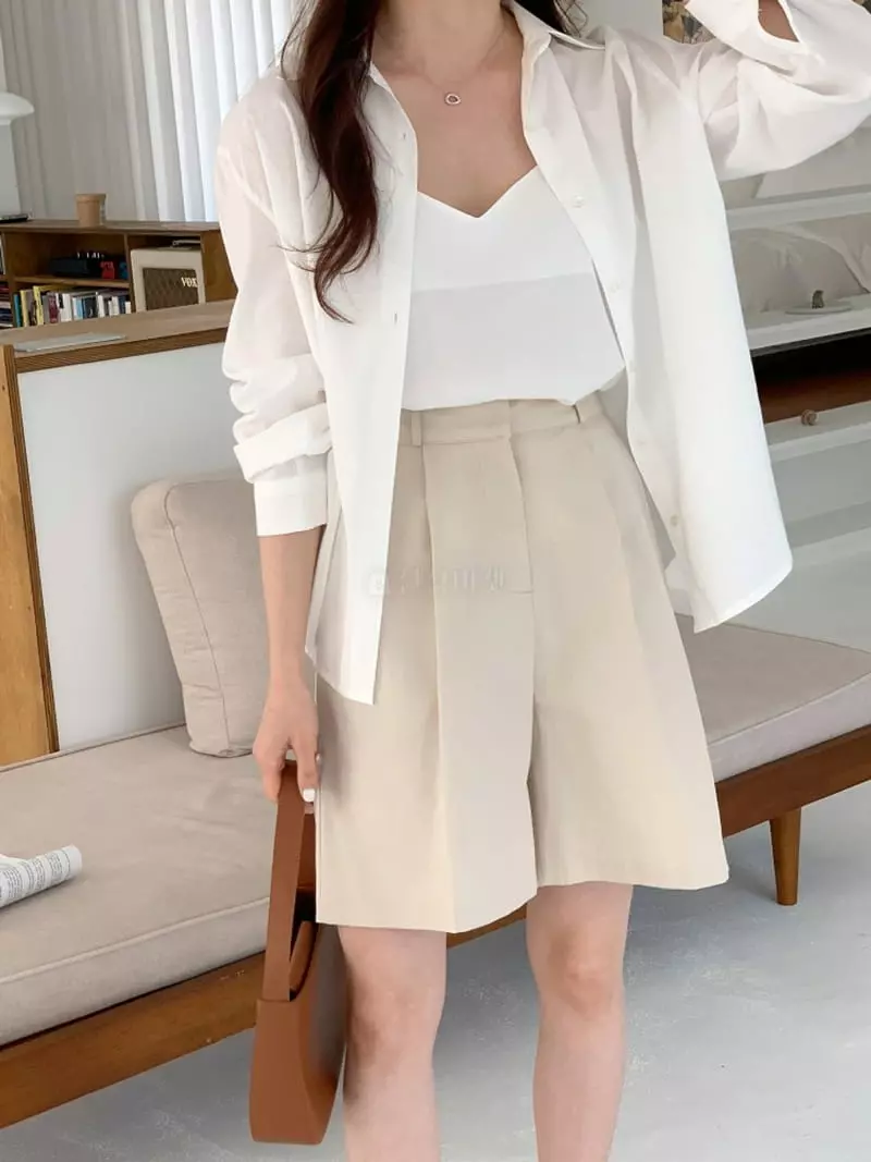 Sunday - Korean Women Fashion - #momslook - Natural Shirt Set - 2