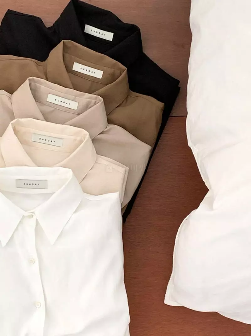 Sunday - Korean Women Fashion - #womensfashion - Natural Shirt Set - 4