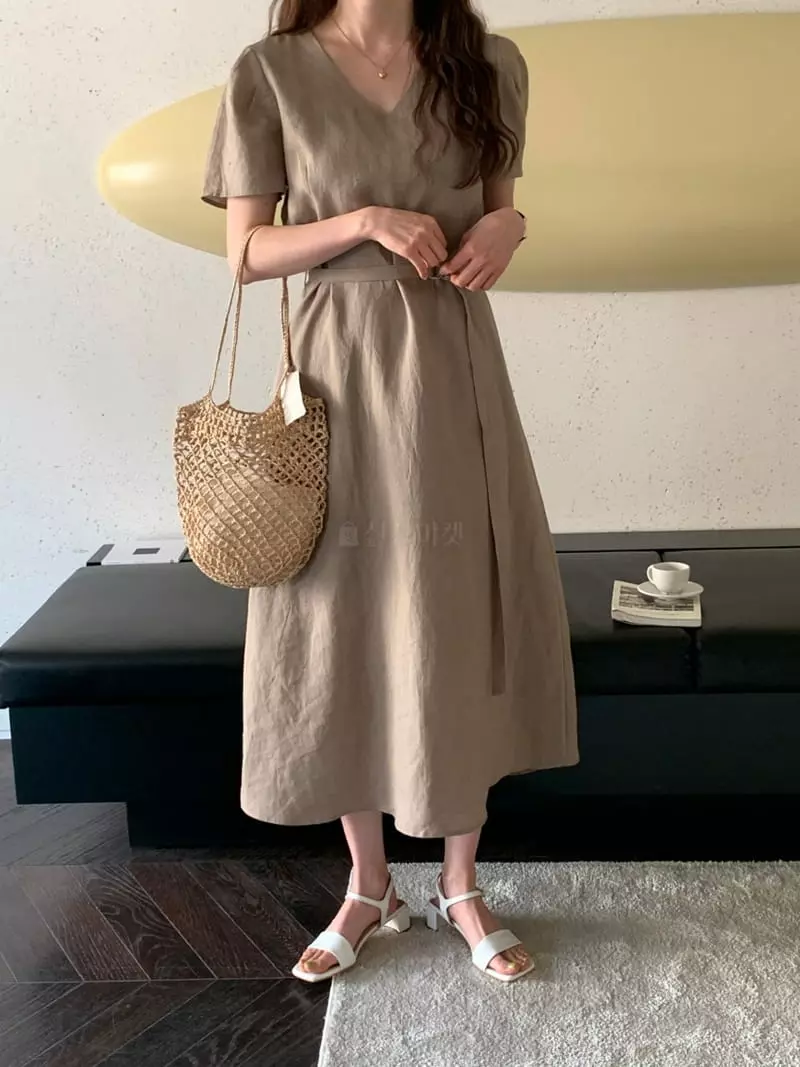 Sunday - Korean Women Fashion - #momslook - Lawl Linen One-piece - 2