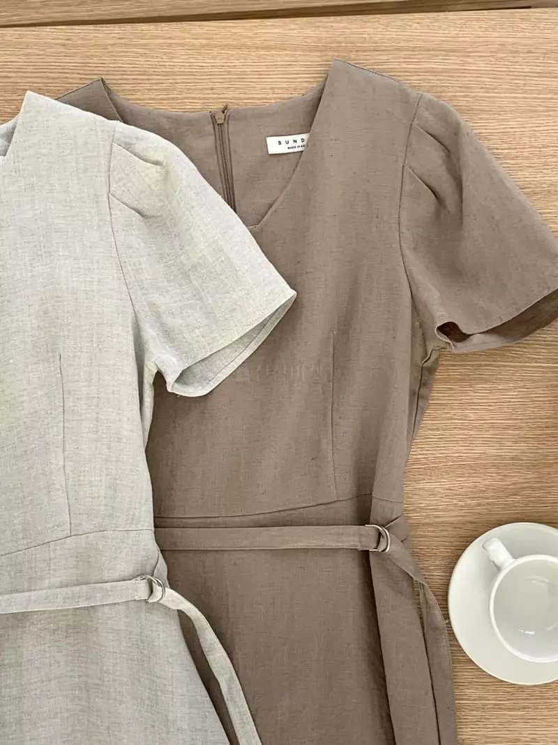 Sunday - Korean Women Fashion - #womensfashion - Lawl Linen One-piece - 4