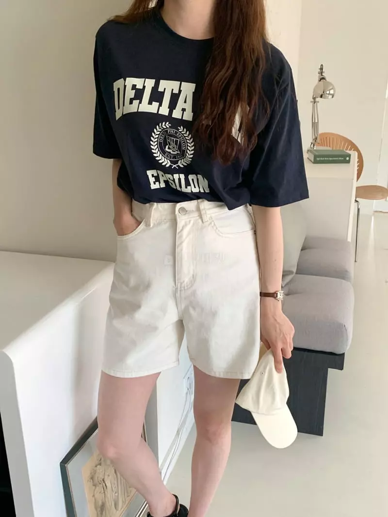 Sunday - Korean Women Fashion - #momslook - Delta Paint Tee - 2
