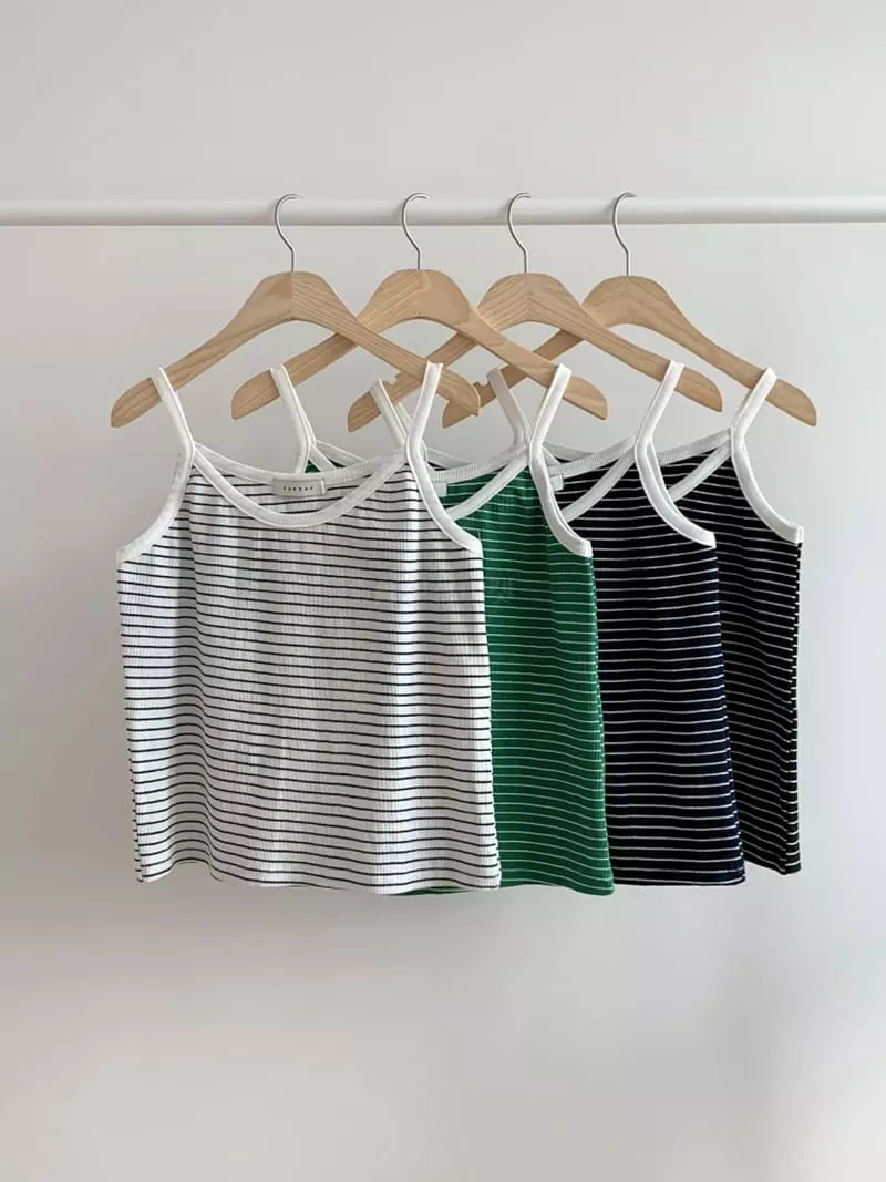 Sunday - Korean Women Fashion - #womensfashion - Pine Stripes Sleeveless - 4