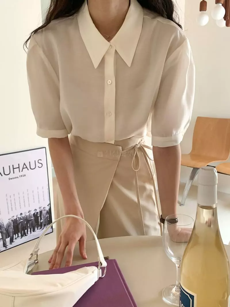 Sunday - Korean Women Fashion - #momslook - Here Silcky Blouse - 3