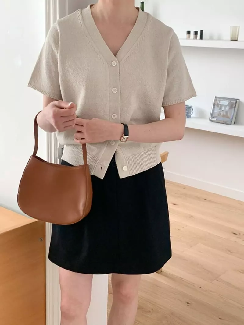 Sunday - Korean Women Fashion - #momslook - Short Sleeves Cardigan - 3