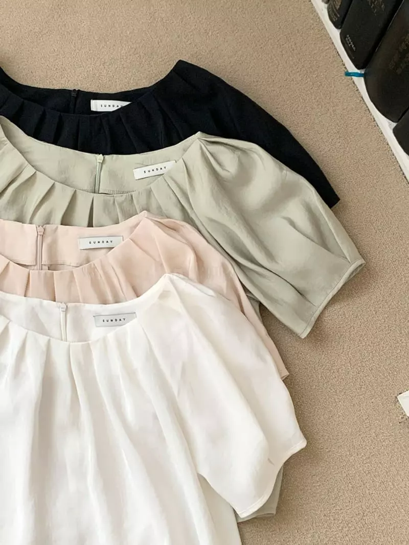 Sunday - Korean Women Fashion - #womensfashion - Ripple Wrinkle Blouse - 4