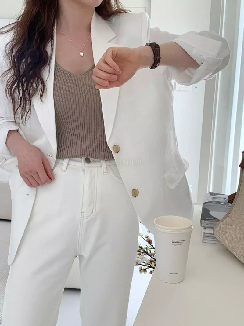 Sunday - Korean Women Fashion - #shopsmall - Linen Jacket