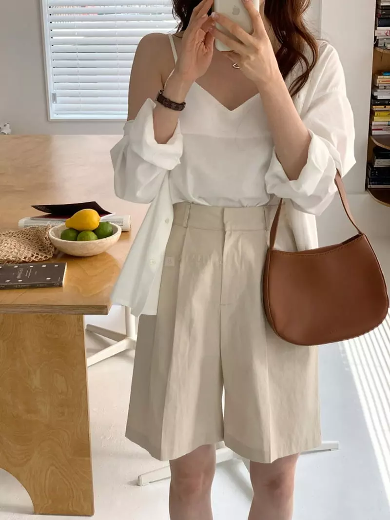 Sunday - Korean Women Fashion - #womensfashion - Natural Shirt Set - 3