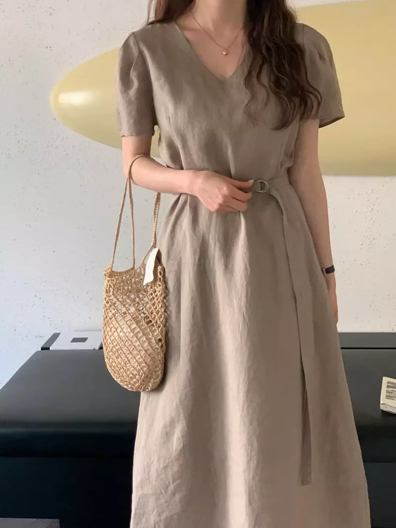 Sunday - Korean Women Fashion - #womensfashion - Lawl Linen One-piece - 3