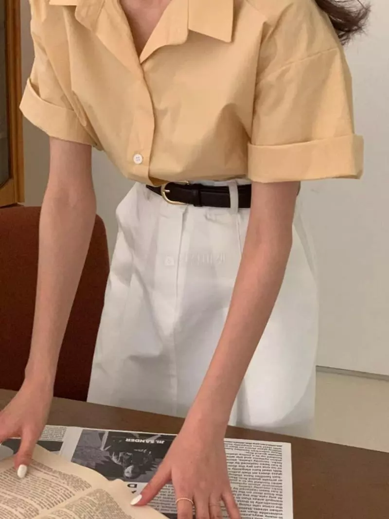Tacit - Korean Women Fashion - #momslook - Crop Shirt - 3