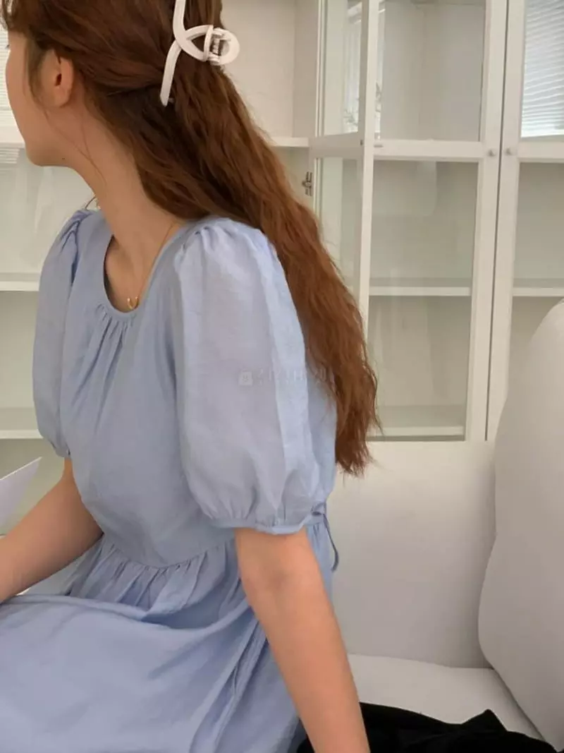 Tacit - Korean Women Fashion - #momslook - Short Sleeves Back String One-piece