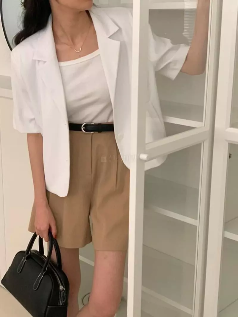 Tacit - Korean Women Fashion - #momslook - Mont Short Sleeves Jacket - 2
