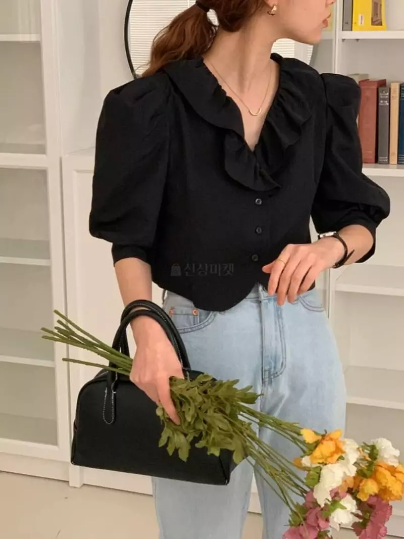 Tacit - Korean Women Fashion - #restrostyle - The Frill Blouse - 4