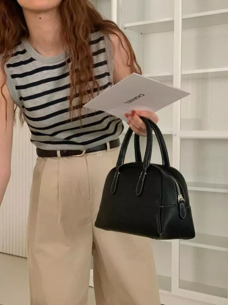 Tacit - Korean Women Fashion - #thatsdarling - Stripes Sleeveless Knit