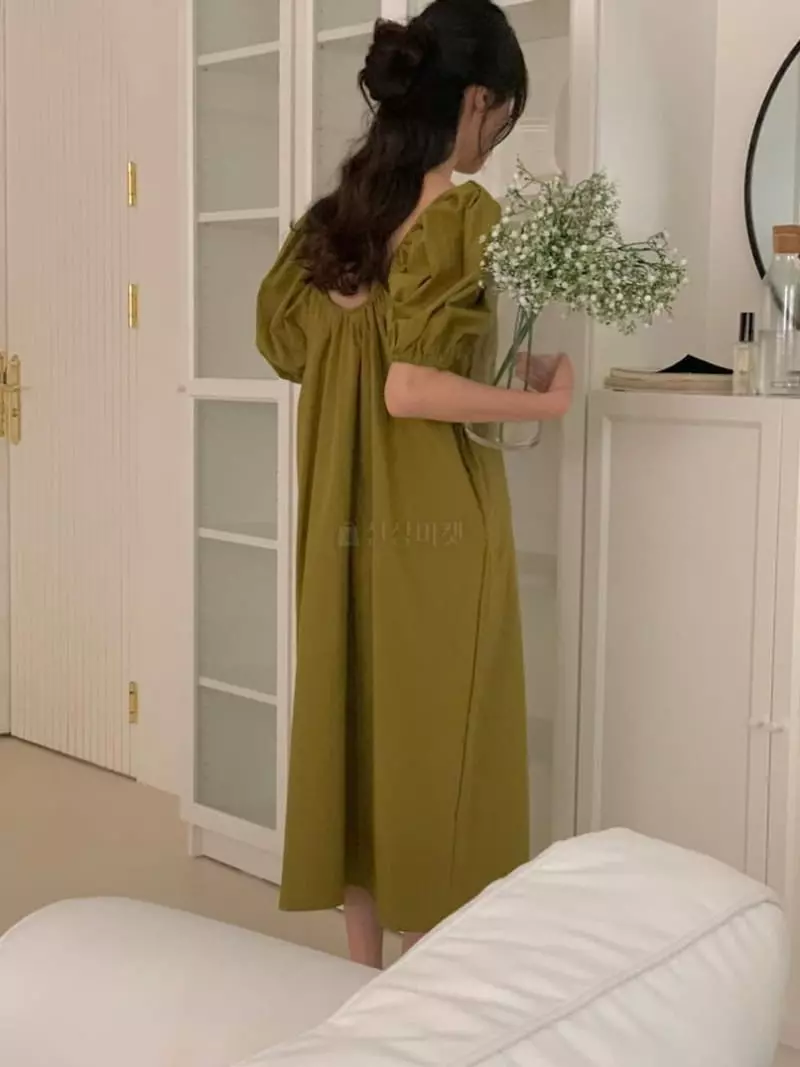 Tacit - Korean Women Fashion - #vintageinspired - Line Banding One-piece - 2