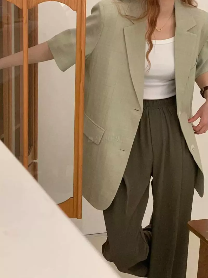 Tacit - Korean Women Fashion - #womensfashion - Short Sleeves Jacket