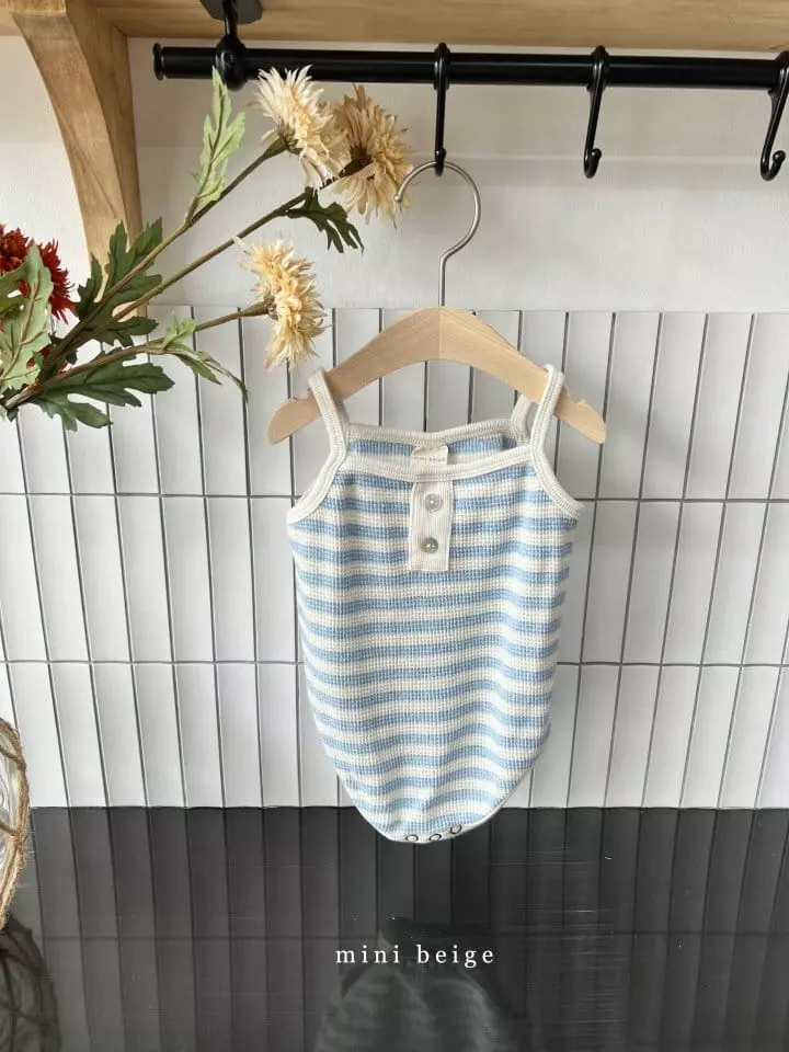 The Beige - Korean Baby Fashion - #babylifestyle - Stripes Sleeveless Bodysuit