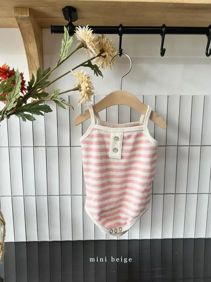 The Beige - Korean Baby Fashion - #babyoninstagram - Stripes Sleeveless Bodysuit - 2