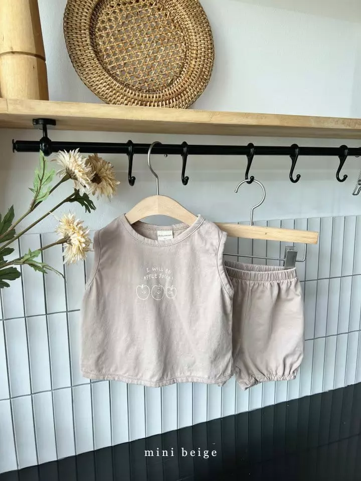 The Beige - Korean Baby Fashion - #babyootd - Apple Paint Top Bottom Set