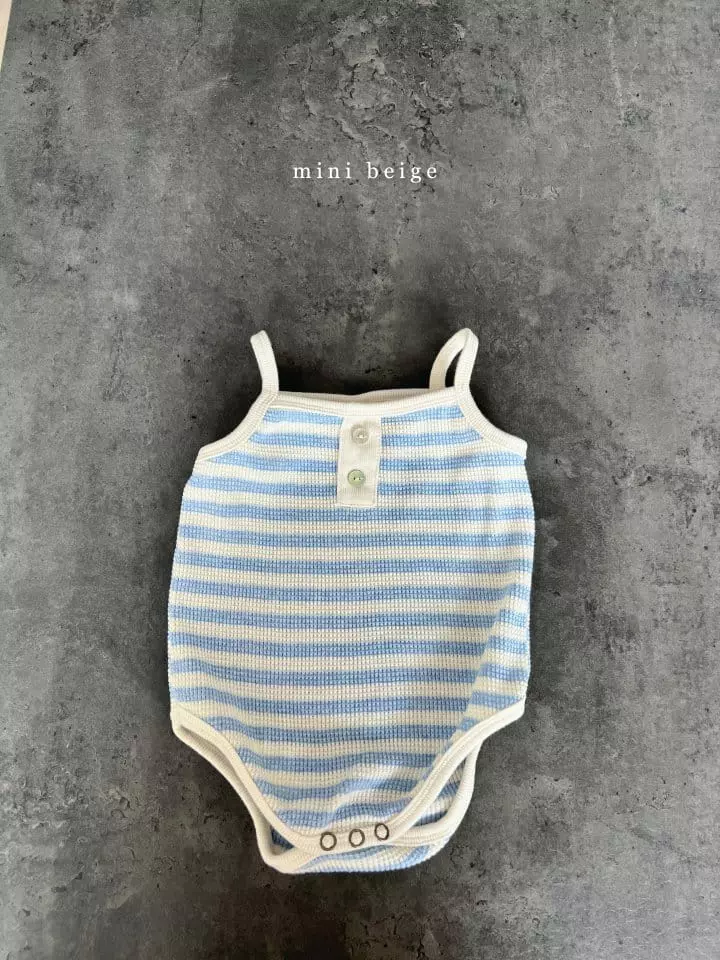The Beige - Korean Baby Fashion - #babyootd - Stripes Sleeveless Bodysuit - 3