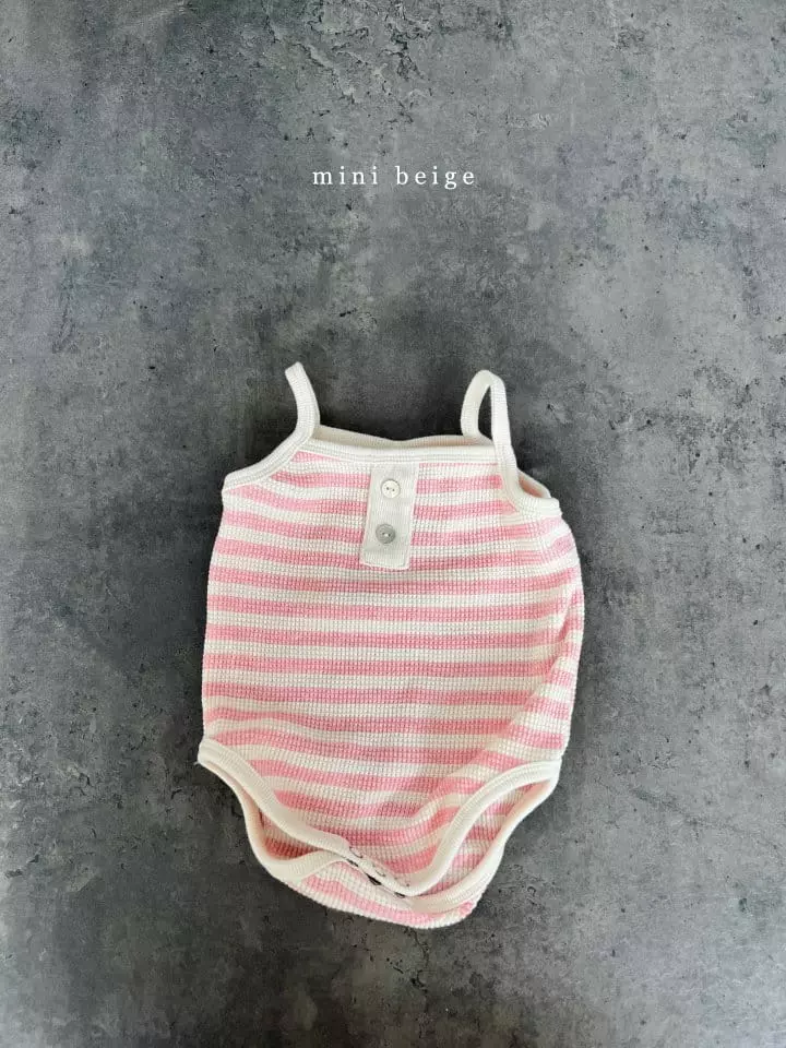 The Beige - Korean Baby Fashion - #babyootd - Stripes Sleeveless Bodysuit - 4