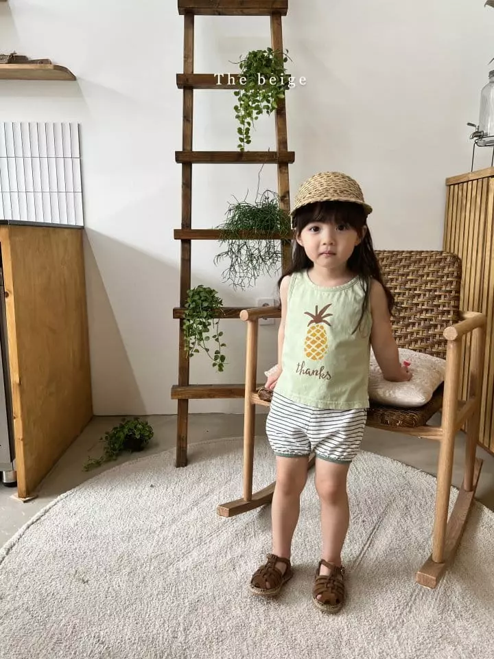 The Beige - Korean Children Fashion - #Kfashion4kids - Pineapple Sleeveless Top Bottom Set - 7