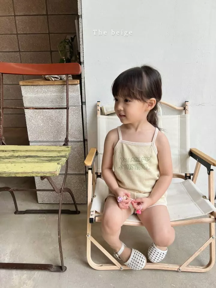 The Beige - Korean Children Fashion - #kidsshorts - Waffle Sleeveless Top Bottom Set - 4