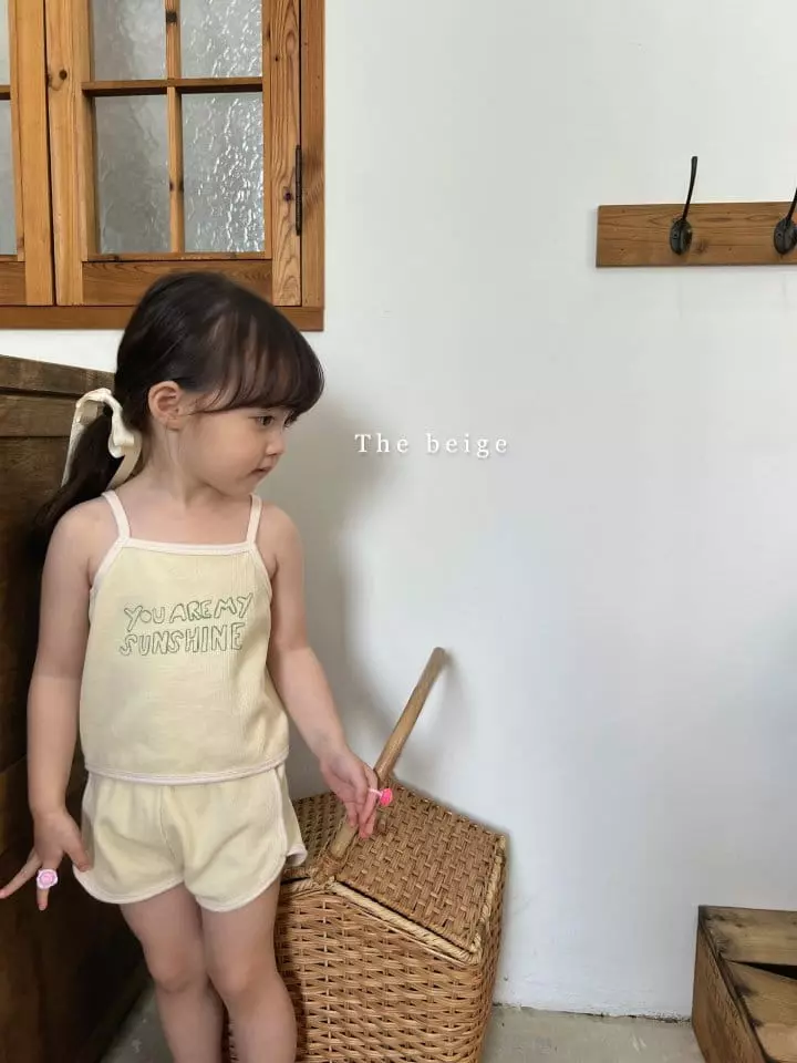 The Beige - Korean Children Fashion - #kidzfashiontrend - Waffle Sleeveless Top Bottom Set - 5