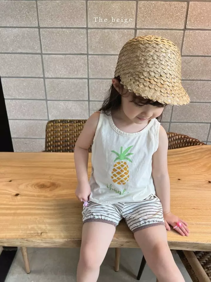 The Beige - Korean Children Fashion - #magicofchildhood - Pineapple Sleeveless Top Bottom Set - 9