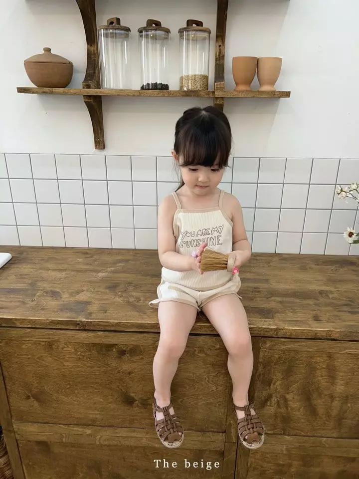 The Beige - Korean Children Fashion - #magicofchildhood - Waffle Sleeveless Top Bottom Set - 8