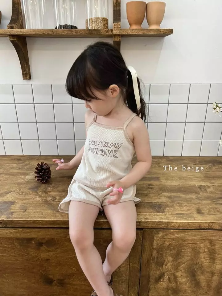 The Beige - Korean Children Fashion - #minifashionista - Waffle Sleeveless Top Bottom Set - 9