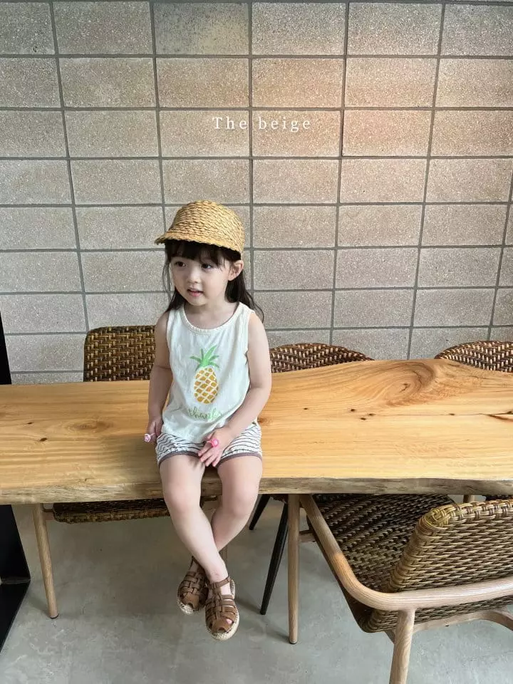 The Beige - Korean Children Fashion - #prettylittlegirls - Pineapple Sleeveless Top Bottom Set - 11