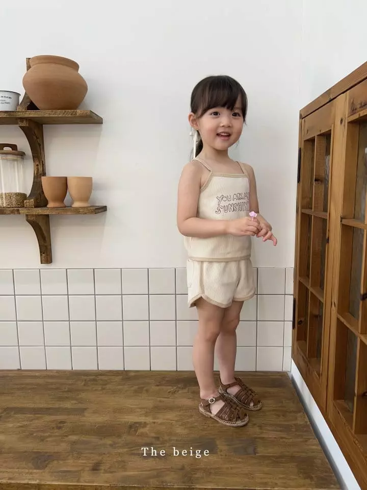 The Beige - Korean Children Fashion - #prettylittlegirls - Waffle Sleeveless Top Bottom Set - 10
