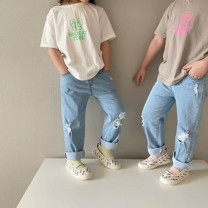 The Grey - Korean Children Fashion - #Kfashion4kids - Terry Short Sleeves Tee - 2