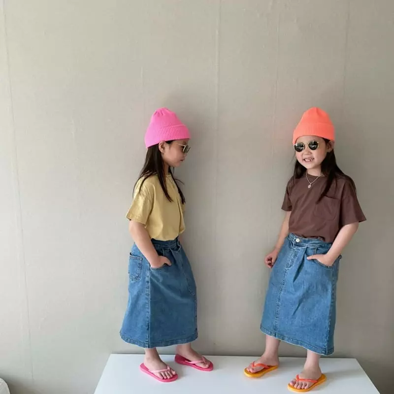 The Grey - Korean Children Fashion - #Kfashion4kids - Pappy Denim Skirt - 5