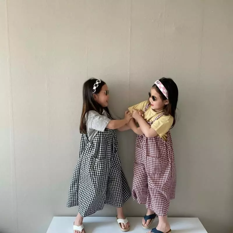 The Grey - Korean Children Fashion - #childrensboutique - Check Overalls - 4