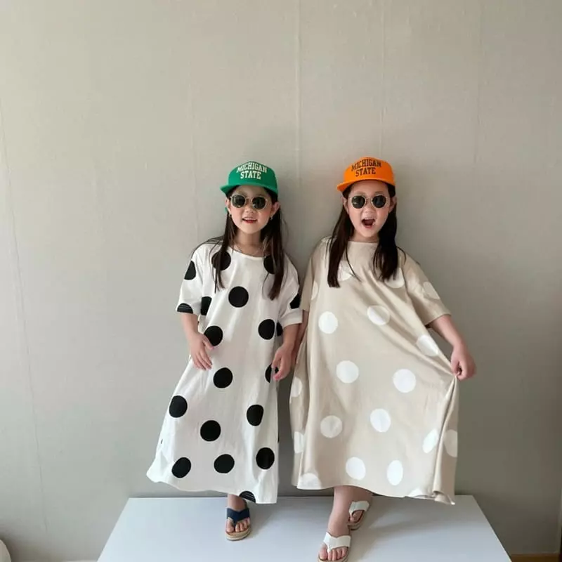 The Grey - Korean Children Fashion - #designkidswear - Dot One-piece