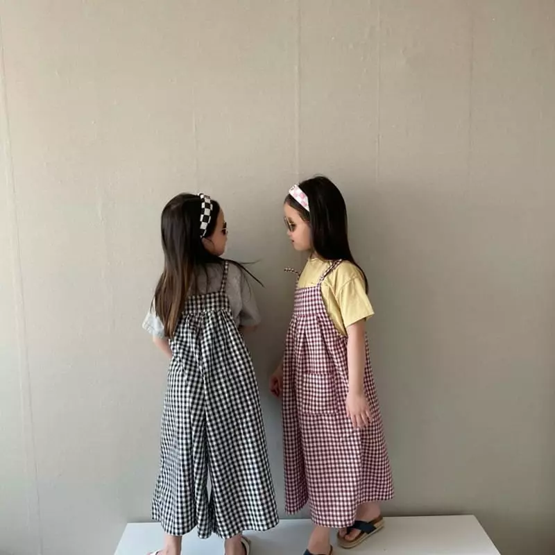 The Grey - Korean Children Fashion - #discoveringself - Check Overalls - 5